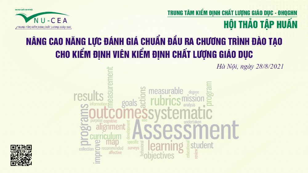 Trung tâm Kiểm định chất lượng giáo dục - ĐHQGHN tổ chức hội thảo tập huấn, nâng cao năng lực cho kiểm định viên KĐCLGD theo hình thức trực tuyến